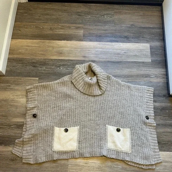 ANTHROPOLOGIE Women’s Moth Poncho Wool Knit Alpaca One size - Picture 3 of 12